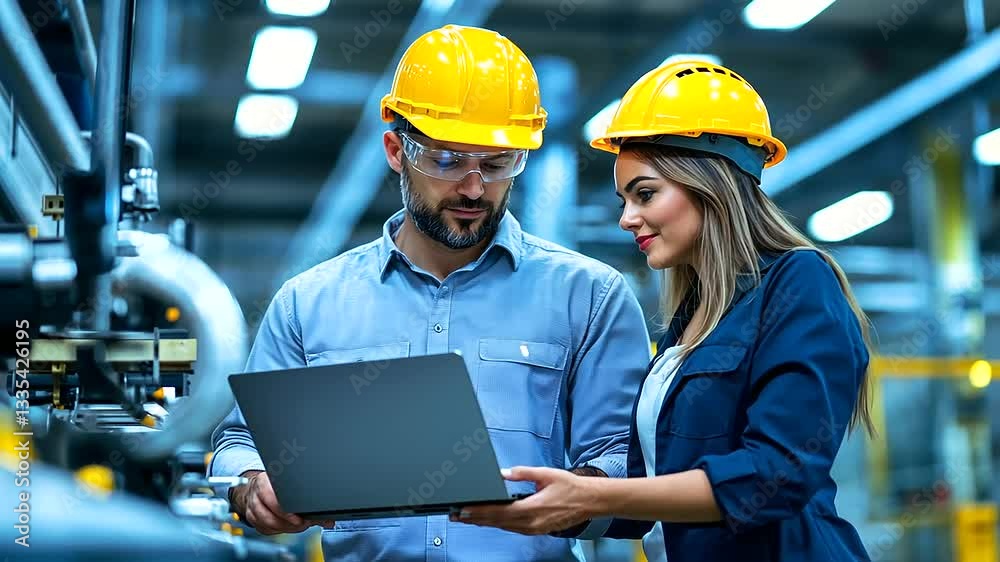 A diverse team collaborates seamlessly in a high-tech manufacturing environment. A diverse team collaborates seamlessly in a high-tech manufacturing environment.