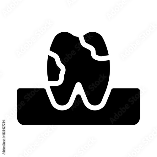tooth decay glyph icon