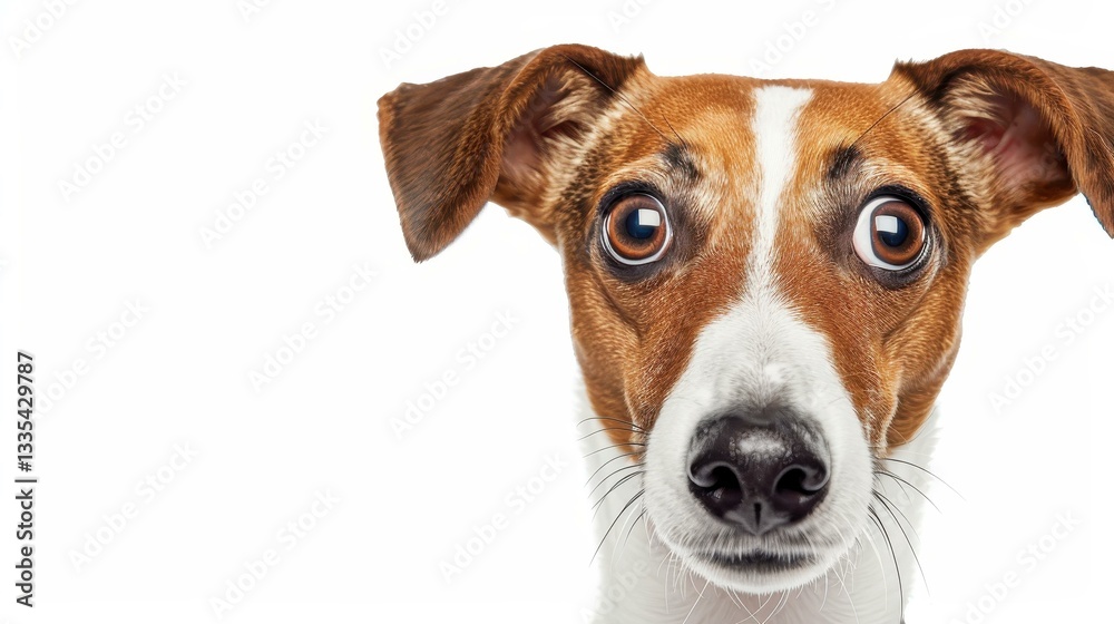 Happy puppy playing joyfully on a white background, showcasing its playful spirit and adorable personality. Happy puppy playing joyfully on a white background, showcasing its playful spirit and adorable personality.