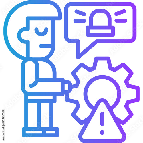 Incident Management line gradient icon