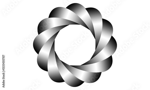 circle ribbon abstract metal vector logo design