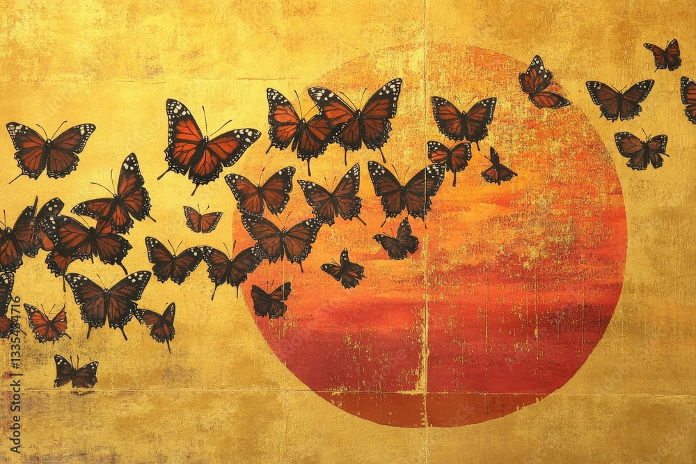 Naklejka premium Ethereal Monarch Migration, Butterflies