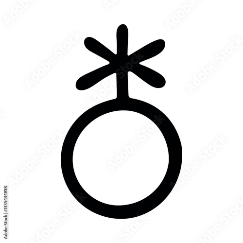 Hand drawn gengerqueer non-binary gender identity icon Symbol used to represent sex and gender