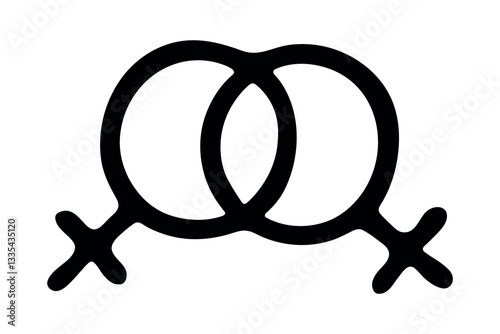 Hand drawn lesbian gender identity icon Symbol used to represent sex and gender