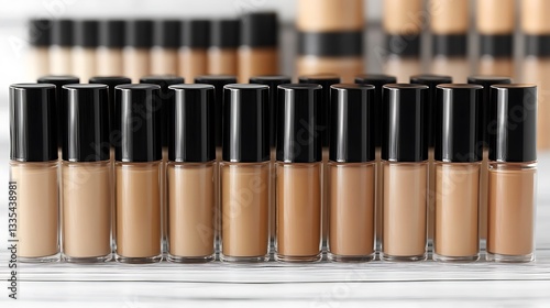 Many concealer bottles in various shades.