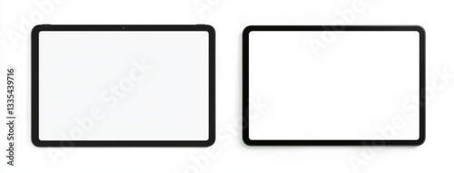 Two Blank Tablets on White Background