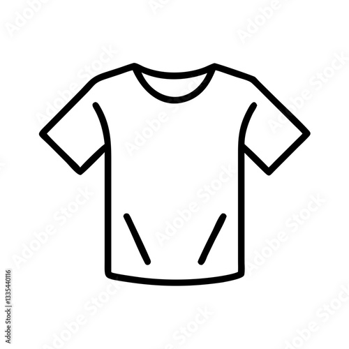 Iconic t-shirt design outline in minimalist style on white background  