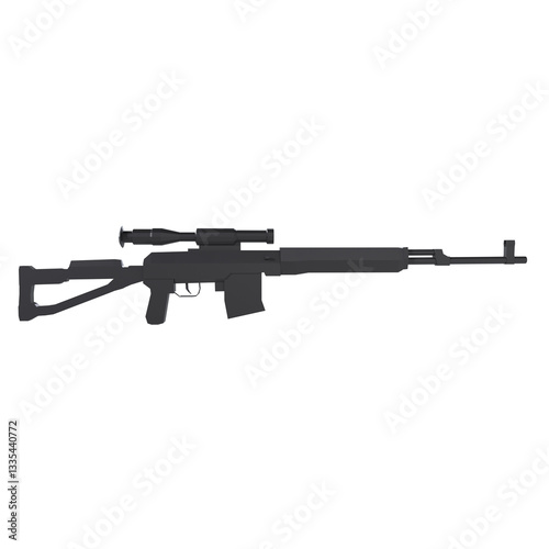 Sniper rifle design isolated on transparent