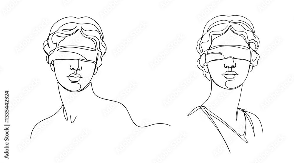 themis goddess of justice vector monoline one line line art greek mythology themis goddess of justice vector monoline one line line art greek mythology