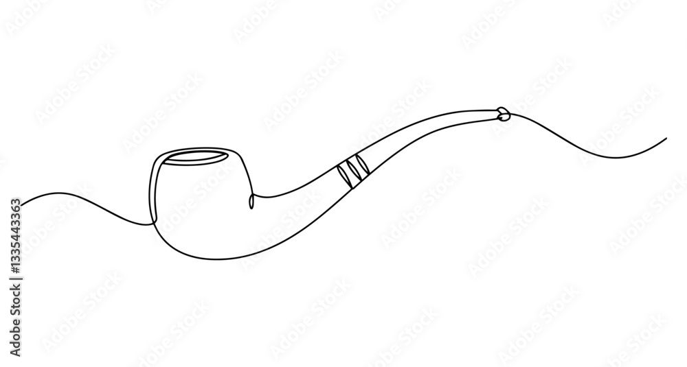 smoking pipe vector monoline one line line art classic retro smoking pipe vector monoline one line line art classic retro