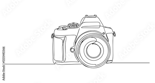 camera vector monoline one line line art photography device