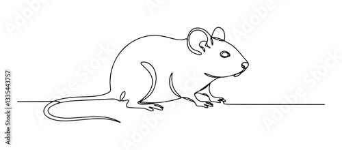 mouse line art vector monoline style
