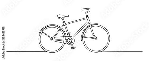 bicycle monoline vector illustration oneline line art