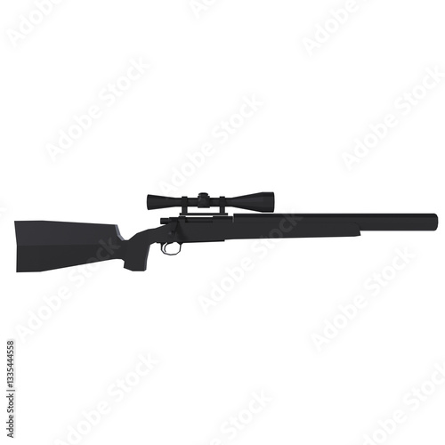 Photos Black hunting rifle with scope isolated on transparent