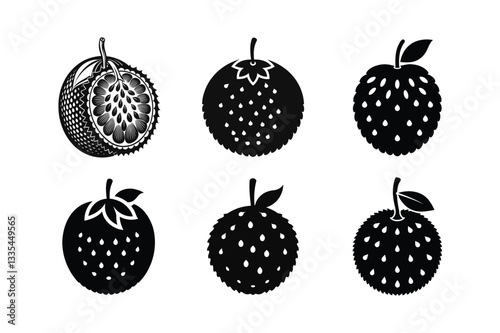 Gac Fruit – Momordica cochinchinensis silhouette vector illustration photo