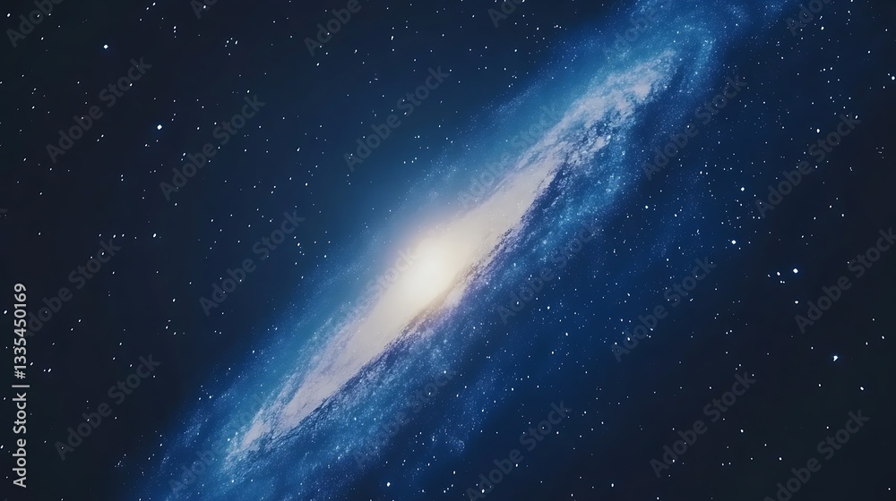 Fototapeta premium Majestic spiral galaxy with bright core and star dust.