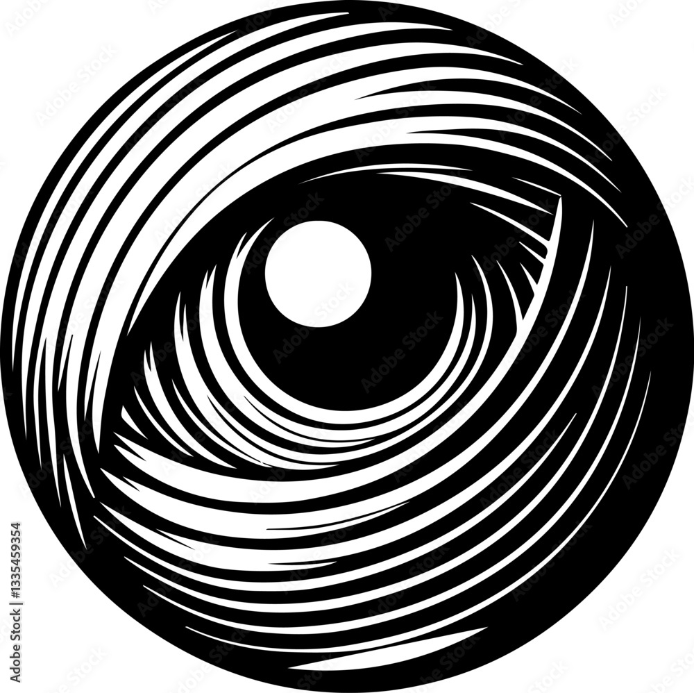 Obraz premium vector sketch illustration silhouette design icon logo symbol eye of god 