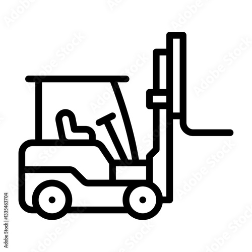 Forklift outline icon. forklift line illustration