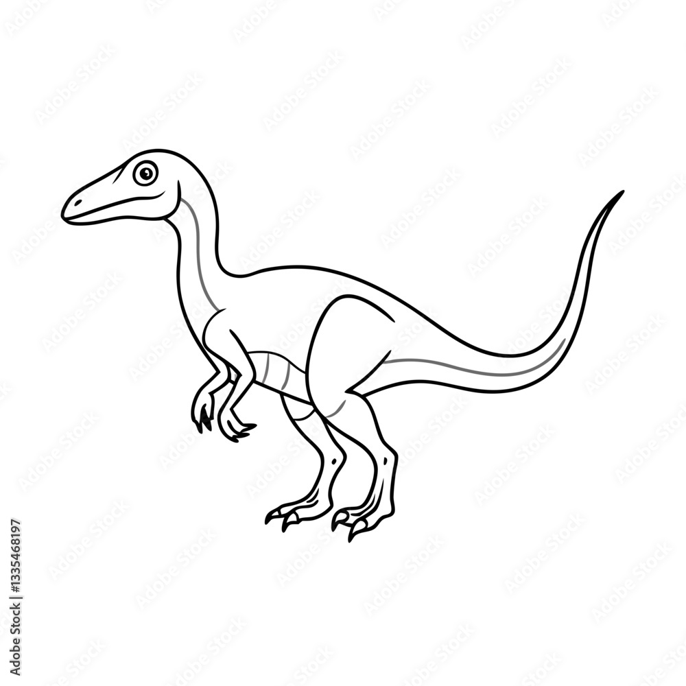Obraz premium an outline of a Velociraptor standing tall and proud
