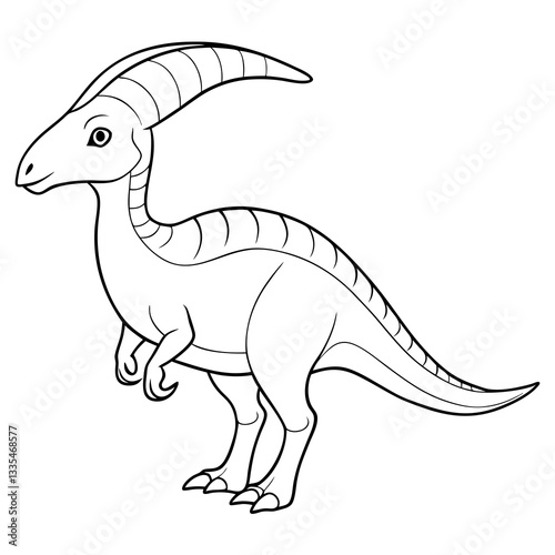 an outline of a parasaurolophus, a herbivorous dinosaur known for its distinctive cranial crest