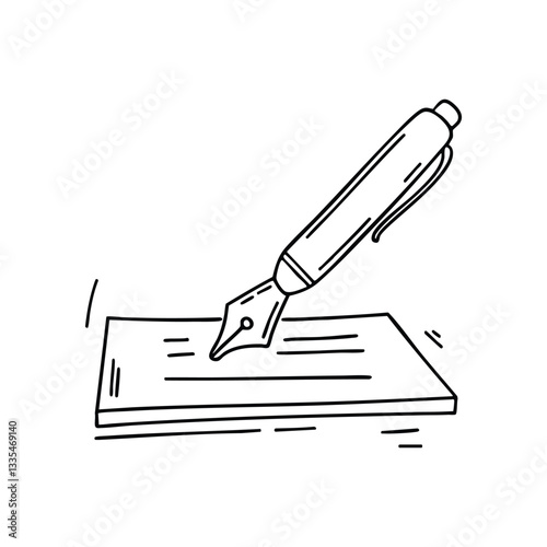 A fountain pen nib gliding smoothly over paper