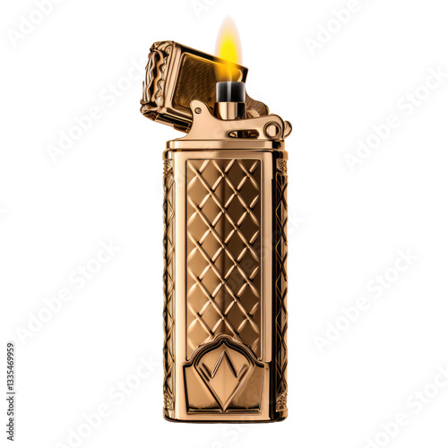 golden lighter on transparent background