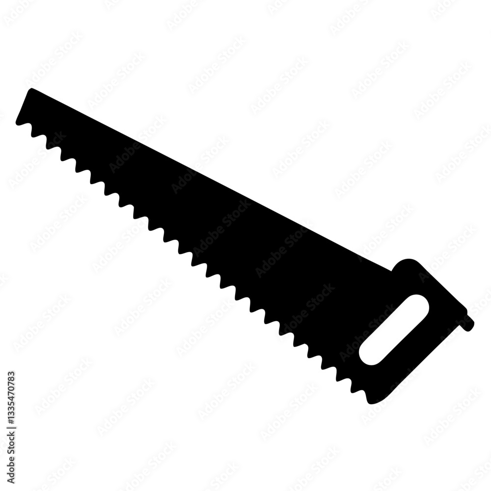 Sharp metal handsaw tool isolated on white background Sharp metal handsaw tool isolated on white background