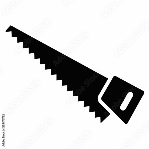 Sharp metal handsaw tool isolated on white background