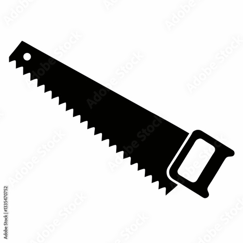 Sharp metal handsaw tool isolated on white background