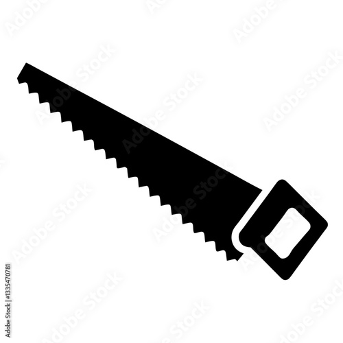 Sharp metal handsaw tool isolated on white background