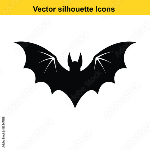 Wallpaper Mural Vector illustration of a bat silhouette with wings, symbolizing Halloween, horror, and autumn vibes, perfect for a tribal tattoo design or logo Torontodigital.ca