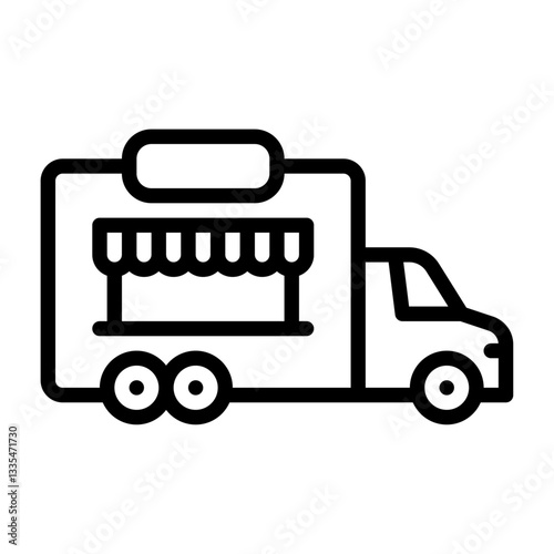 Food Truck outline icon. food truck line illustration.