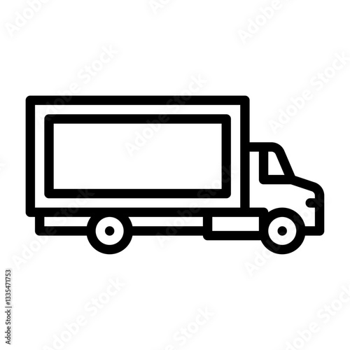 Box Truck outline icon. cargo truck line illustration