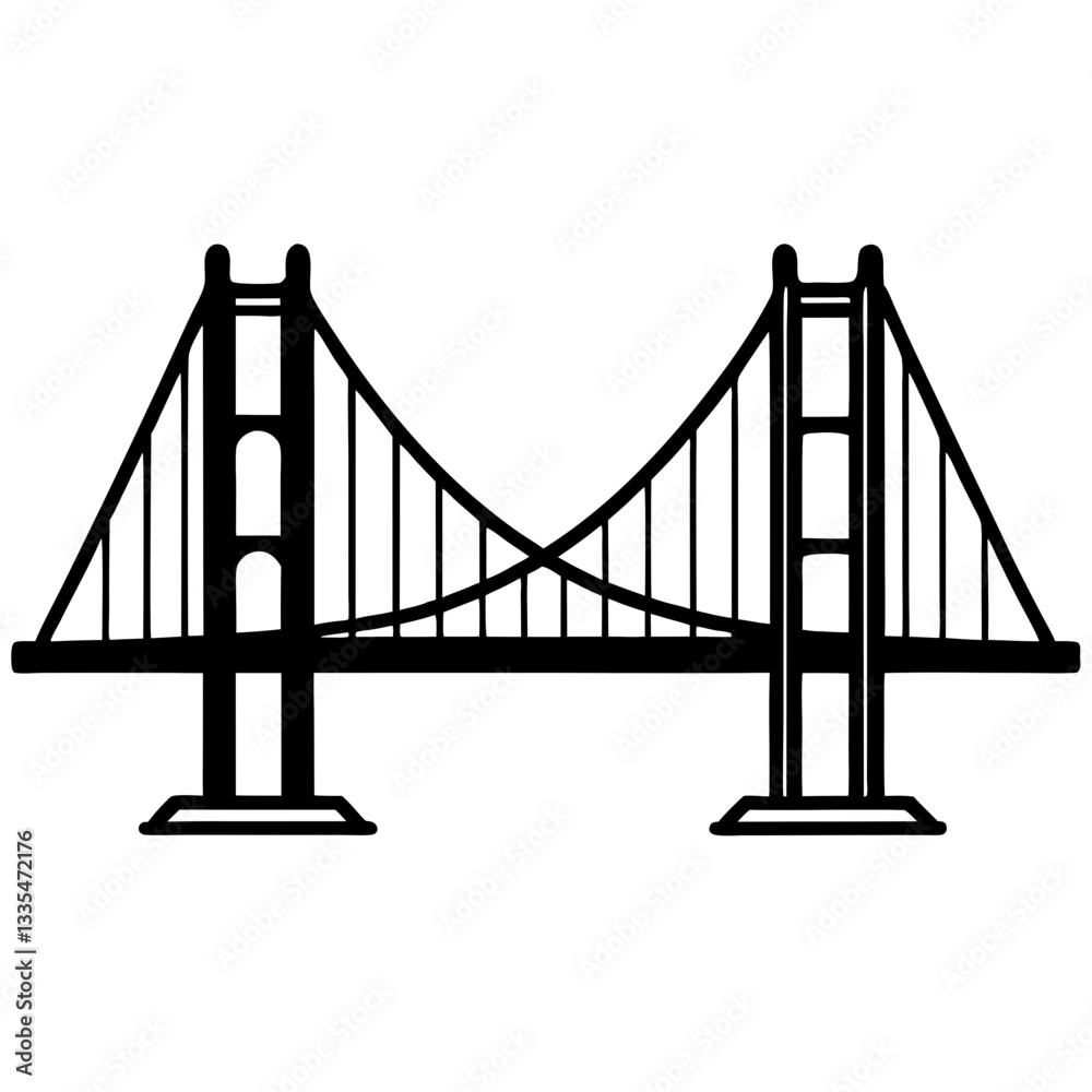 Obraz premium Golden Gate Bridge in San Francisco with water and sky in the background