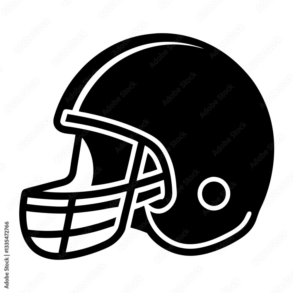 Red American football helmet vector illustration showing protective sports equipment Red American football helmet vector illustration showing protective sports equipment