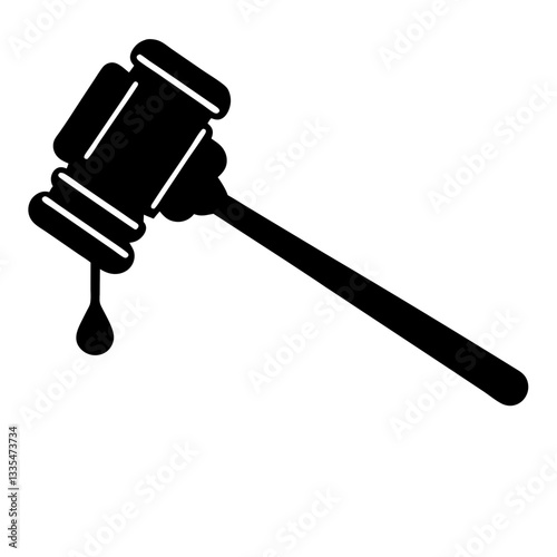 An illustration of a hammer with a nail, featuring a steel handle and a black head, isolated on a white background This tool is used in carpentry and construction for repairs and building work