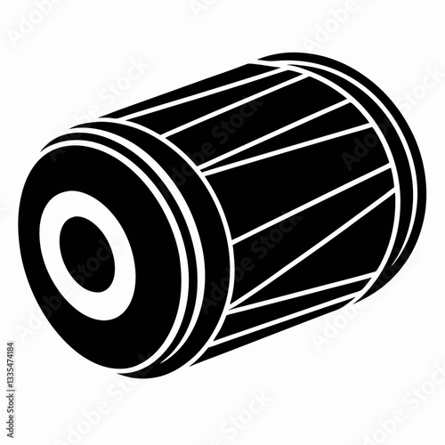 3D illustration of an isolated old oil barrel with filter and metal details in white and black colors, representing fuel and power equipment for industry and motors