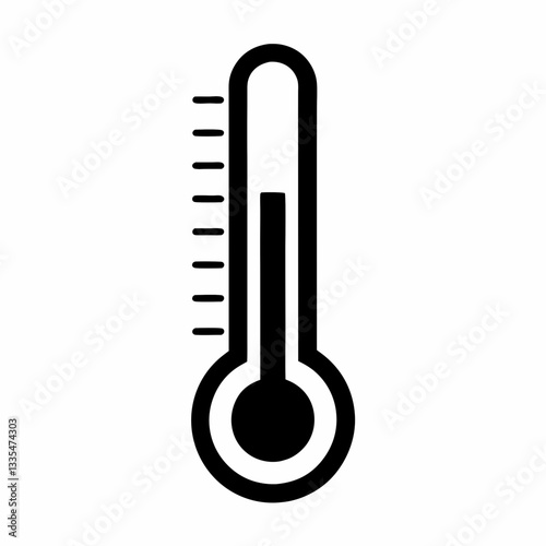 Vector icon of a thermometer showing temperature for hot and cold weather with Celsius and Fahrenheit scales