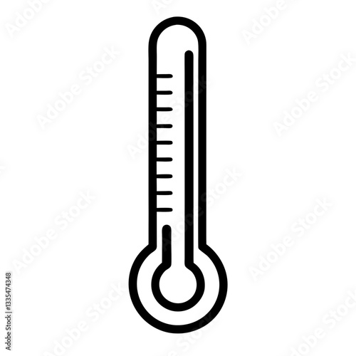 Vector icon of a thermometer showing temperature for hot and cold weather with Celsius and Fahrenheit scales