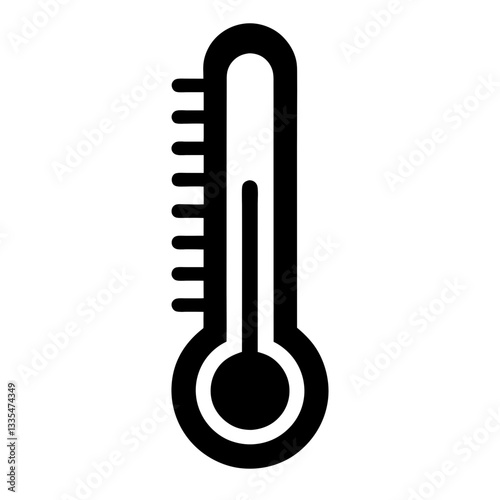 Vector icon of a thermometer showing temperature for hot and cold weather with Celsius and Fahrenheit scales