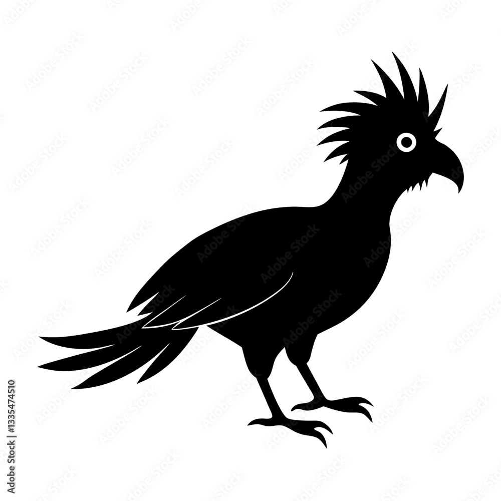 Fototapeta premium Black Eagle Silhouette Vector Illustration Flying with Spread Wings