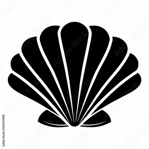 A heart-shaped seashell vector illustration with floral patterns and natural design elements