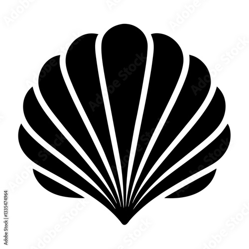 A heart-shaped seashell vector illustration with floral patterns and natural design elements