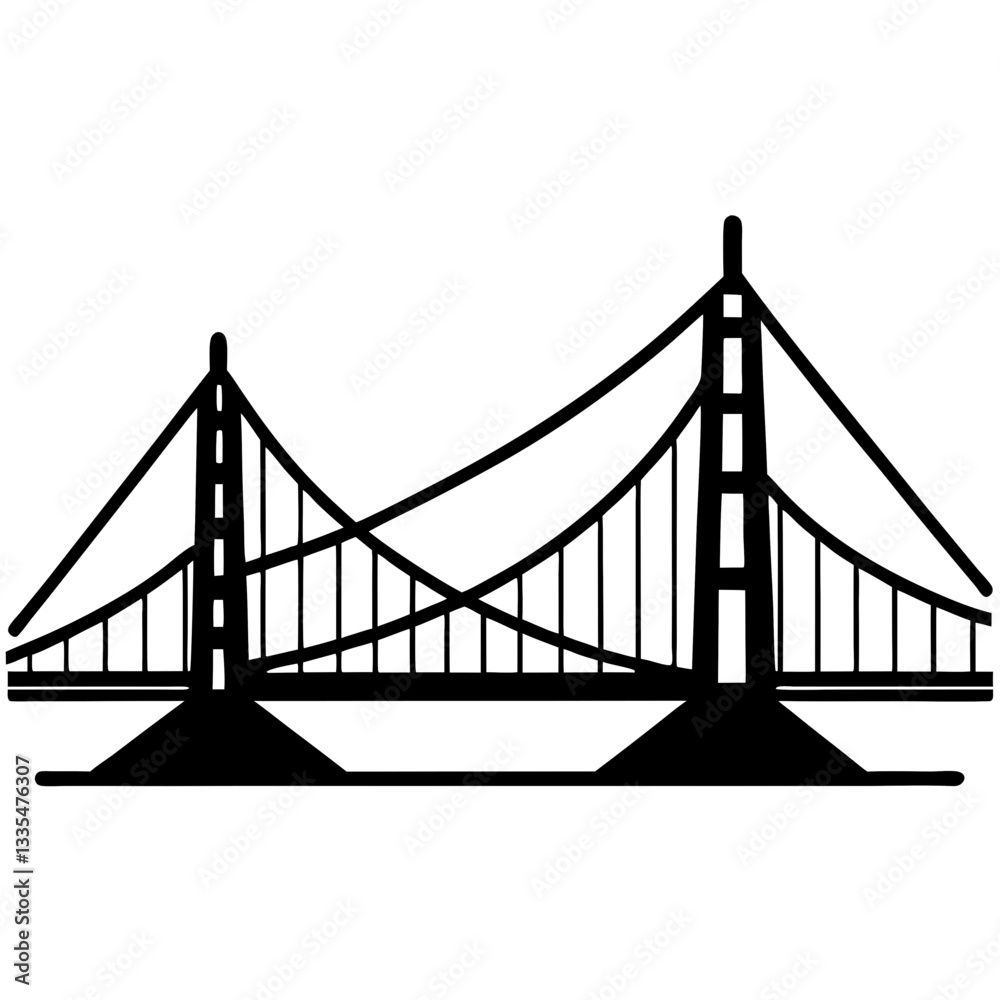 Fototapeta premium Golden Gate Bridge in San Francisco with ocean and city skyline in the background