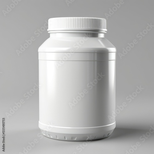 White Jar mock-up on white background 3D style ,Gloss colour