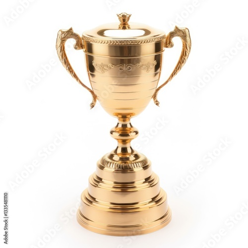 champion golden trophy isolated on white background