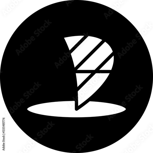Windsurfing Sail Icon Style
