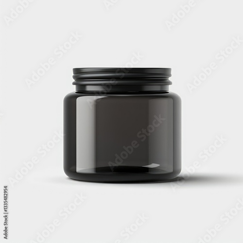 Black Jar mock-up on white background 3D style ,Gloss colour