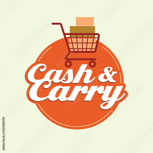 Cash and Carry whole sale logo, Typo and Icon