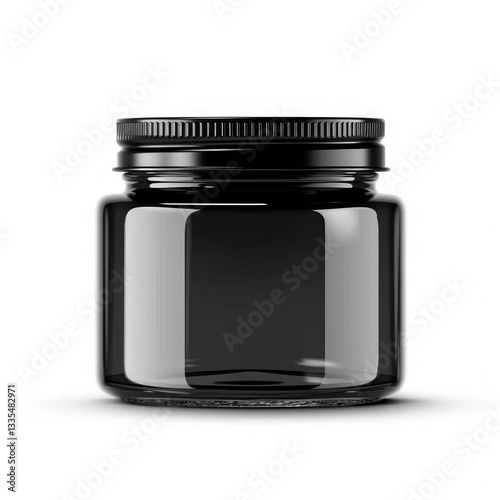 Black Jar mock-up on white background 3D style ,Gloss colour